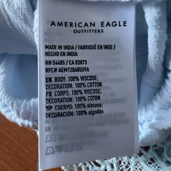 American Eagle Outfitters Light Blue Lace Tank Top Size S - Picture 7 of 11